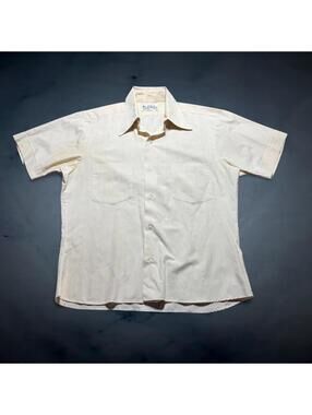 Vintage 70s Liz Walter Short Sleeve Button Up Shirt Mens Sz Small Pointed Collar